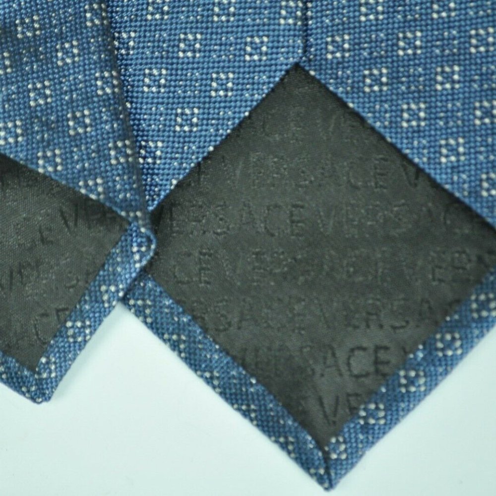 Recent VERSACE Blue & Gray Tie 100% AUTHENTIC! - Picture 2 of 2